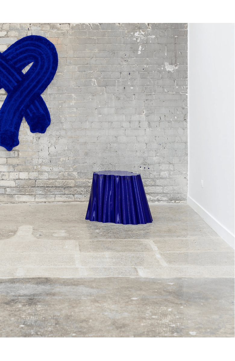 Form & Seek Luxury 3D Printed Abstract Stool, Alternate, color, Blue