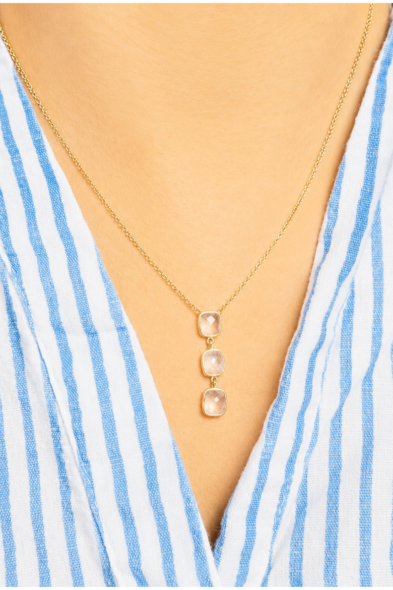 Cascade Drop Necklace, Alternate, color, White