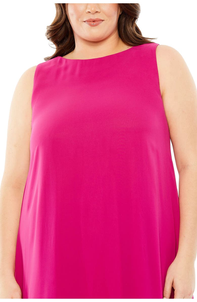 Mac Duggal High Neck Feather Hem Gown, Alternate, color, Fuchsia