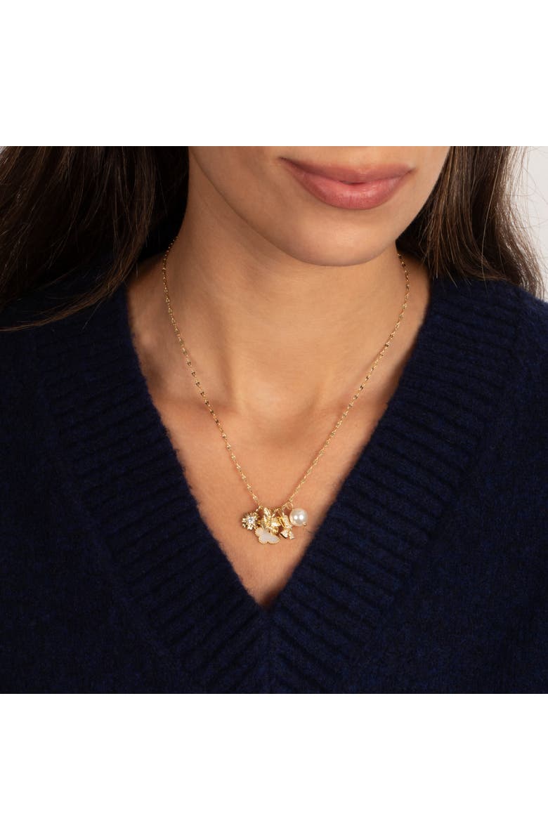 BY ADINA EDEN Whimsy Garden Multi-Charm Necklace, Alternate, color, Pearl White