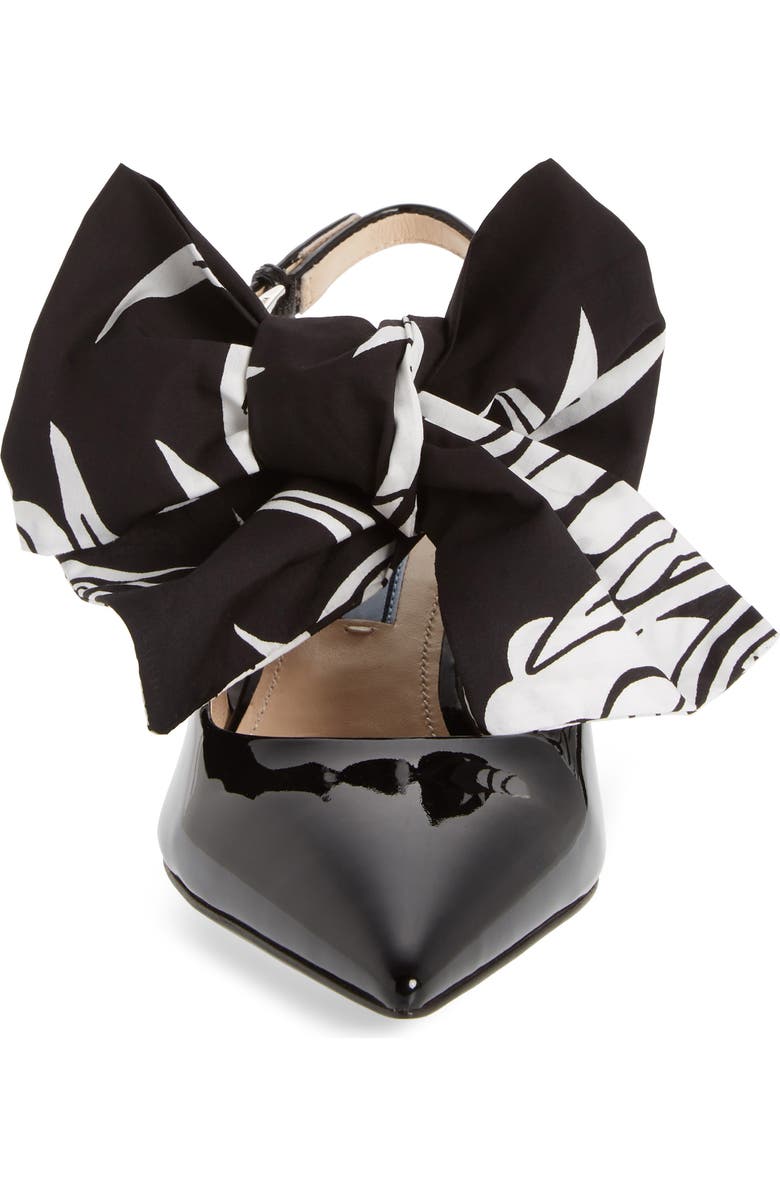 Prada Bow Pointy Toe Pump, Alternate, color,