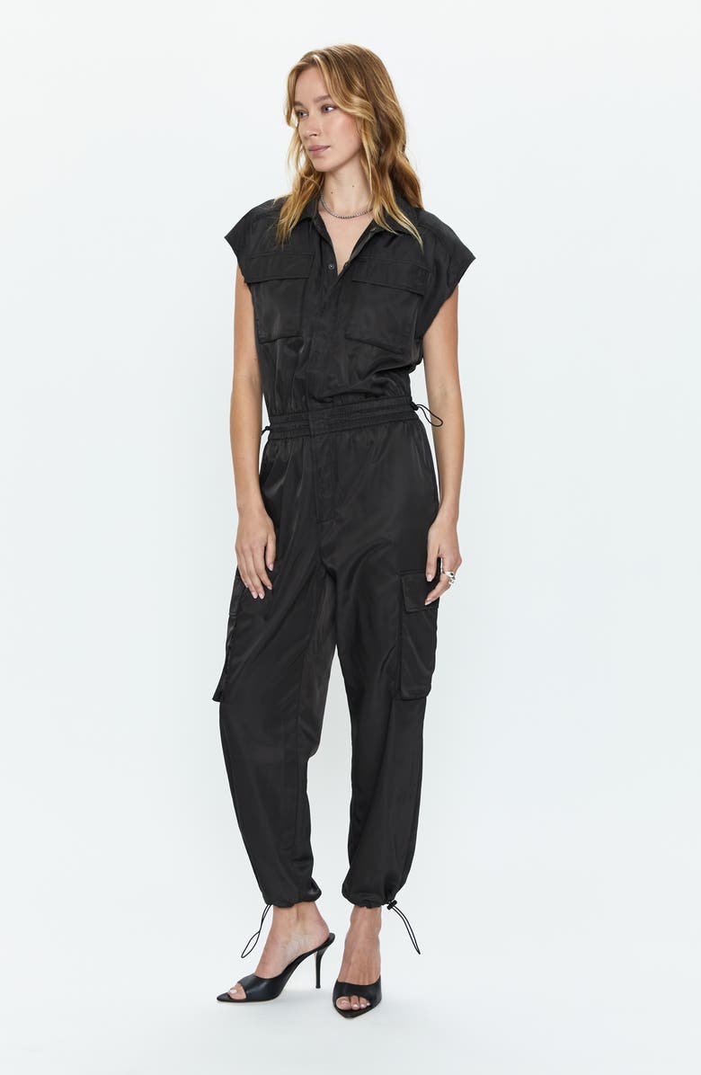 Pistola Jade Smocked Waist Utility Jumpsuit, Alternate, color,