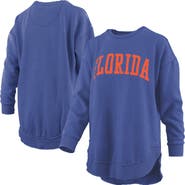 PRESSBOX Women's Pressbox  Royal Florida Gators Melange Poncho Vintage Fleece Long Sleeve Pullover Sweatshirt