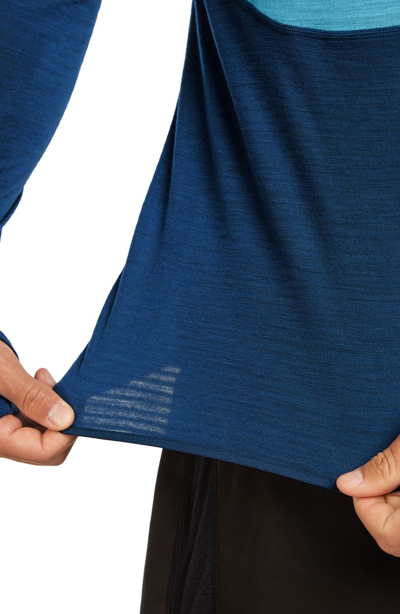 Icebreaker Tencel & Merino 200 Realfleece Descender Quarter Zip Pullover, Alternate, color, Arctic/ Atlantis/ Cb