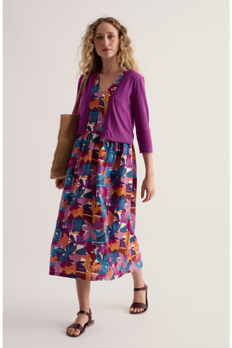 Vanessa Open Front Organic Cotton Crop Cardigan, Alternate, color, ORCHID