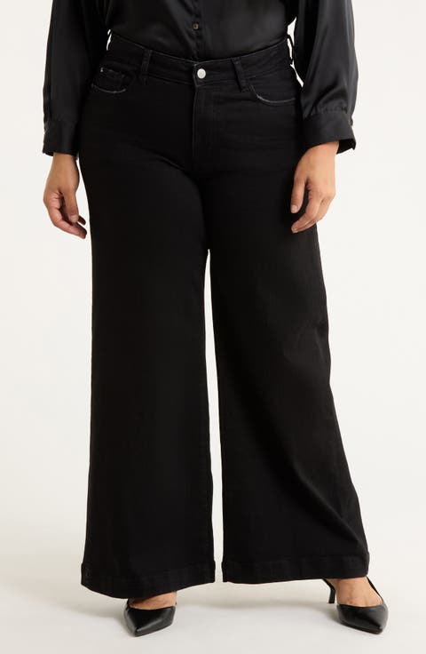 NCE High Waist Wide Leg Jeans (Inkwell) (Plus)