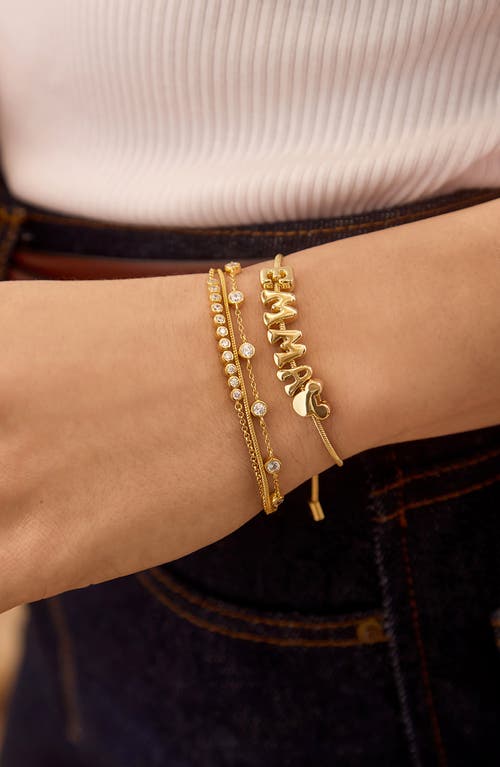 Baublebar Personalized Disney® Bubble Charm Slider Bracelet In Gold