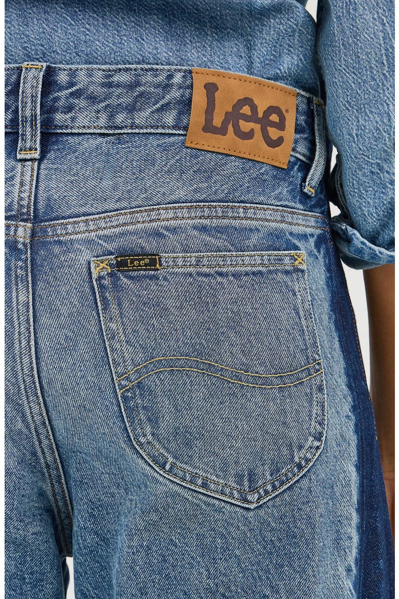 Rider Low Slung Raw Hem Barrel Leg Jeans, Alternate, color, BLISSFUL BLUE