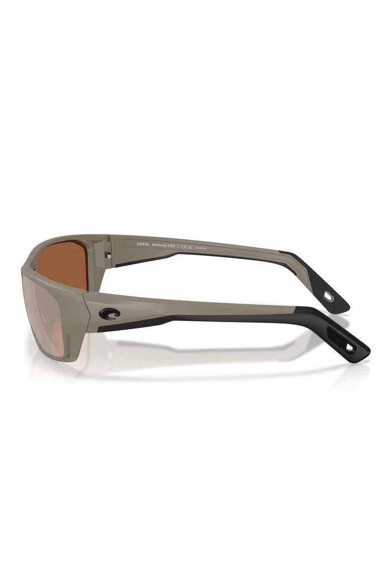 Whitetip Pro 57mm Polarized Rectangular Sunglasses, Alternate, color, SAND / COPPER SILVER 580G