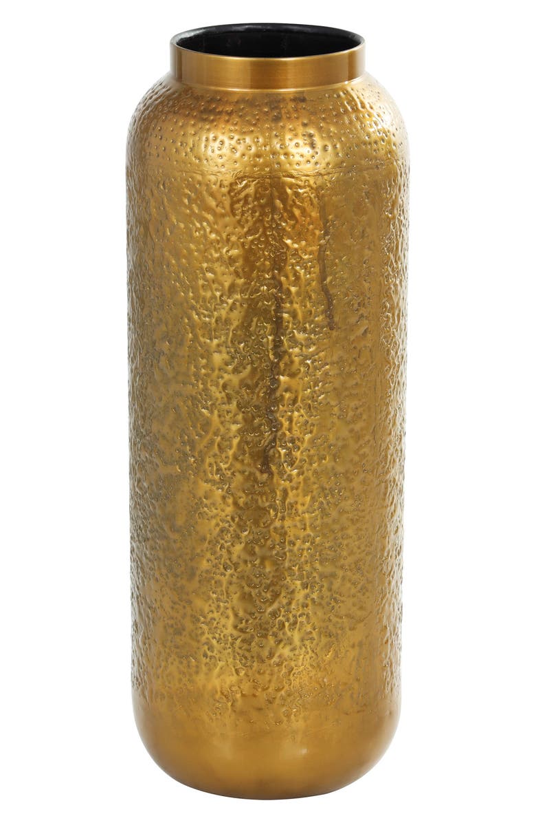 VIVIAN LUNE HOME Metal Vase, Alternate, color, Gold