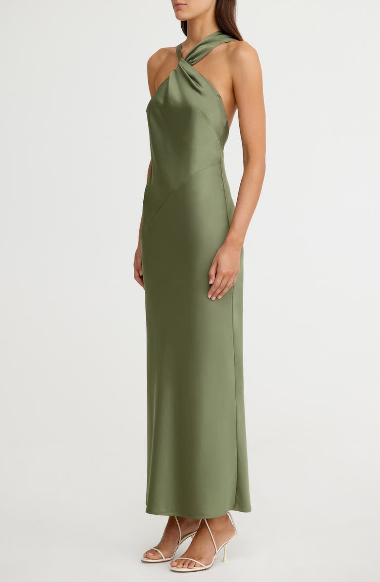 Significant Other Lucile Draped Sleeveless Gown, Alternate, color, Pesto