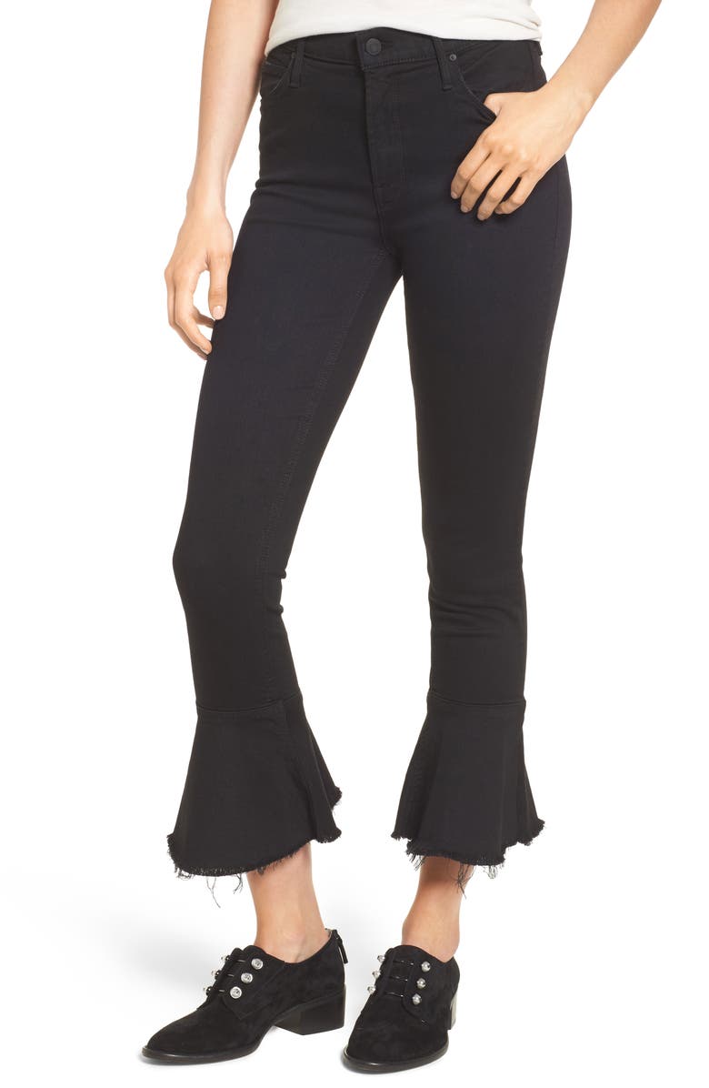 MOTHER The Cha Cha Fray Flare Crop Jeans, Main, color, 