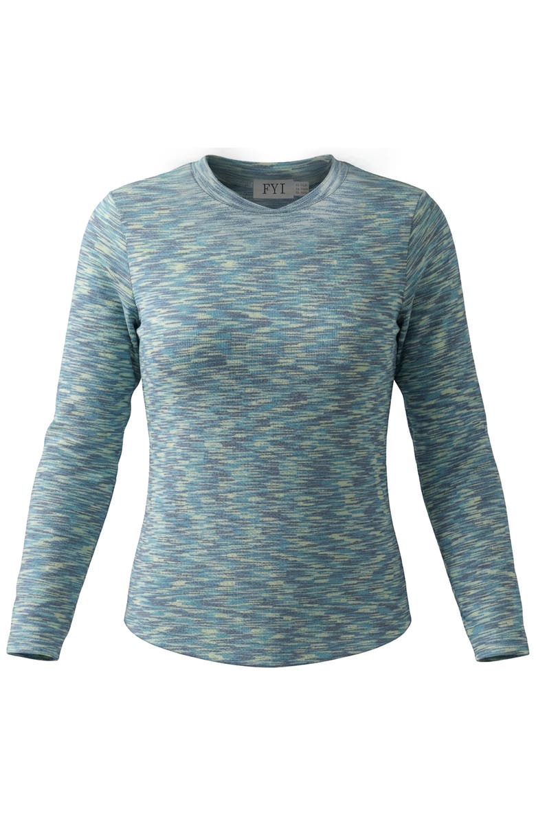 FYI Multi Rib Curved Hem Long Sleeve Top, Main, color, Navy