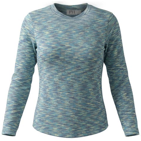Multi Rib Curved Hem Long Sleeve Top (Little Kid & Big Kid)