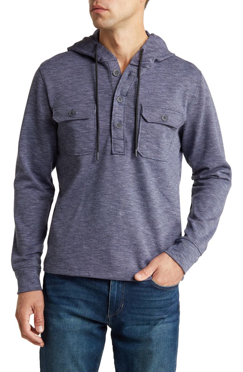 Vintage 1946 Double Knit Slub Half-Zip Pullover, Main, color, Midnight Heather