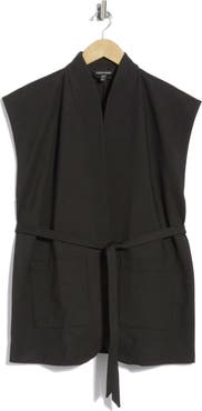 Eileen Fisher High Collar Long Vest