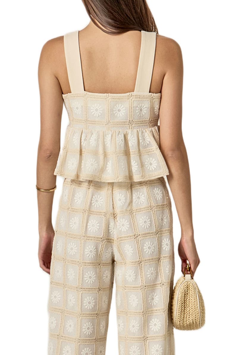 English Factory Bria Embroidered Lace Peplum Top, Alternate, color, Natural