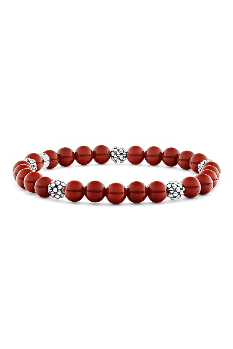 Signature Caviar Stone Beaded Stretch Bracelet (Nordstrom Exclusive), Main, color, JASPER