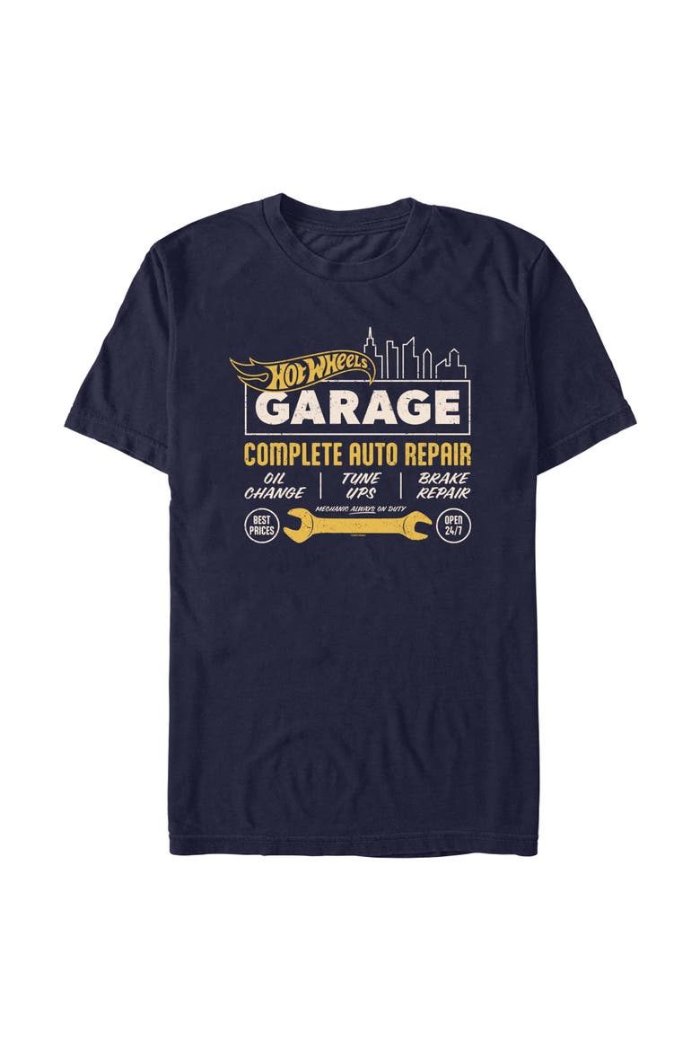 Men's Hot Wheels Garage Complete Auto Repair  Graphic T-Shirt, Main, color, Navy Blue