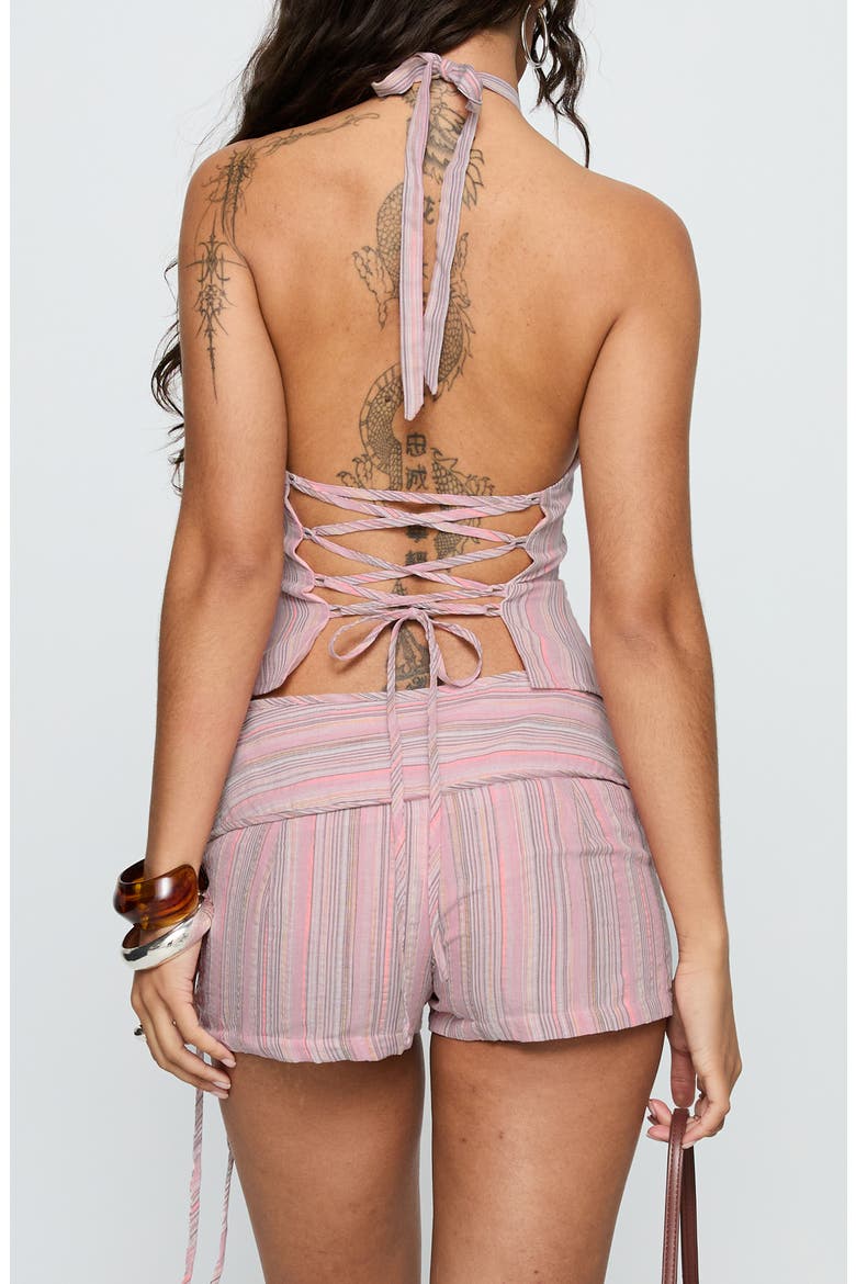 Electric Night Strappy Halter Top, Alternate, color, PINK STRIPE