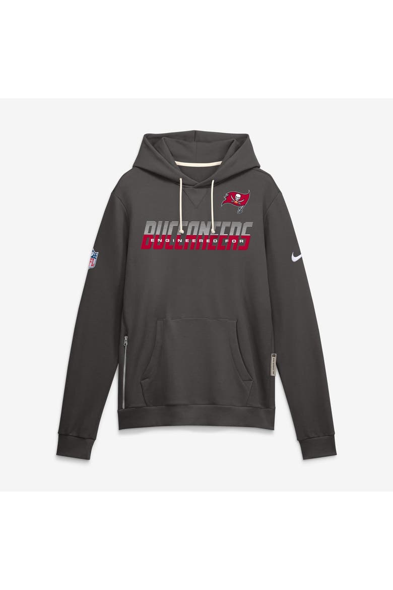 Men's Nike Pewter Tampa Bay Buccaneers Sideline Standard Issue Top Prospect Dri-FIT Hoodie, Main, color, Pewter