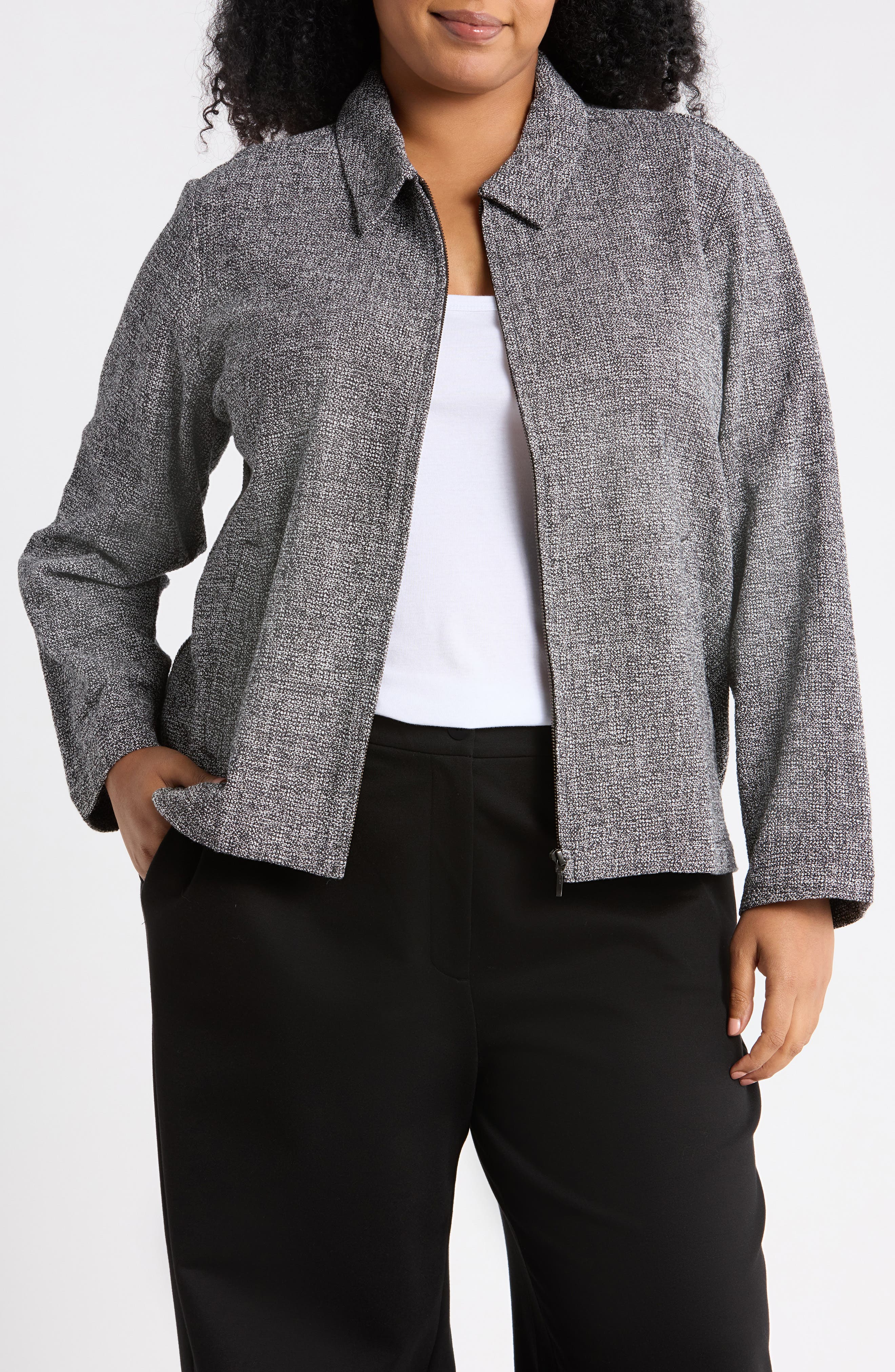 Classic Collar Zip-Up Jacket