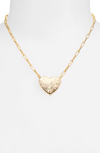 Heart Pendant Paper Clip Chain Necklace