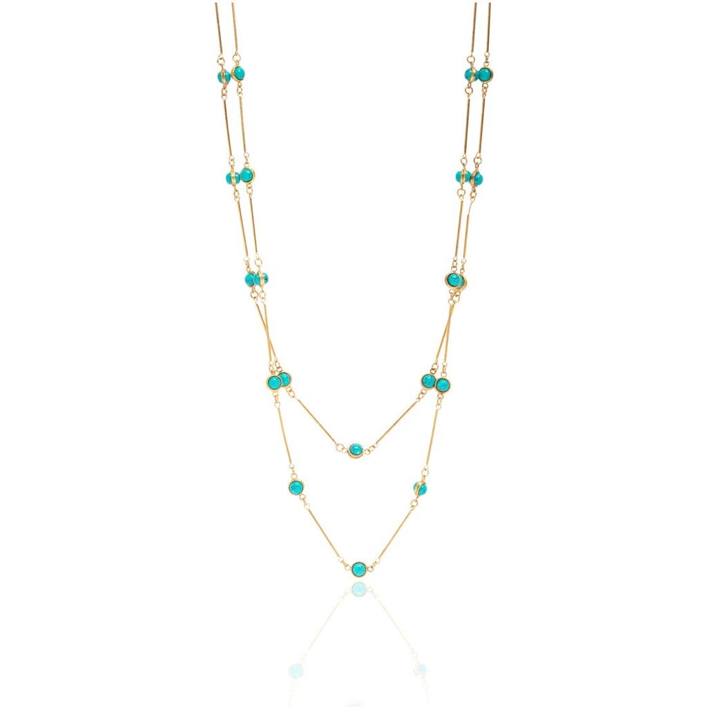 Sylvia Toledano Candies Turquoise Necklace In Gold