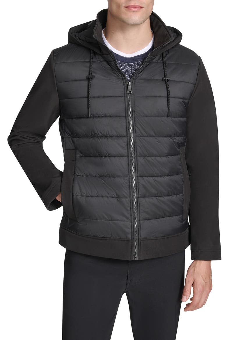 Quilted Zip-Up Jacket, Alternate, color, BLACK