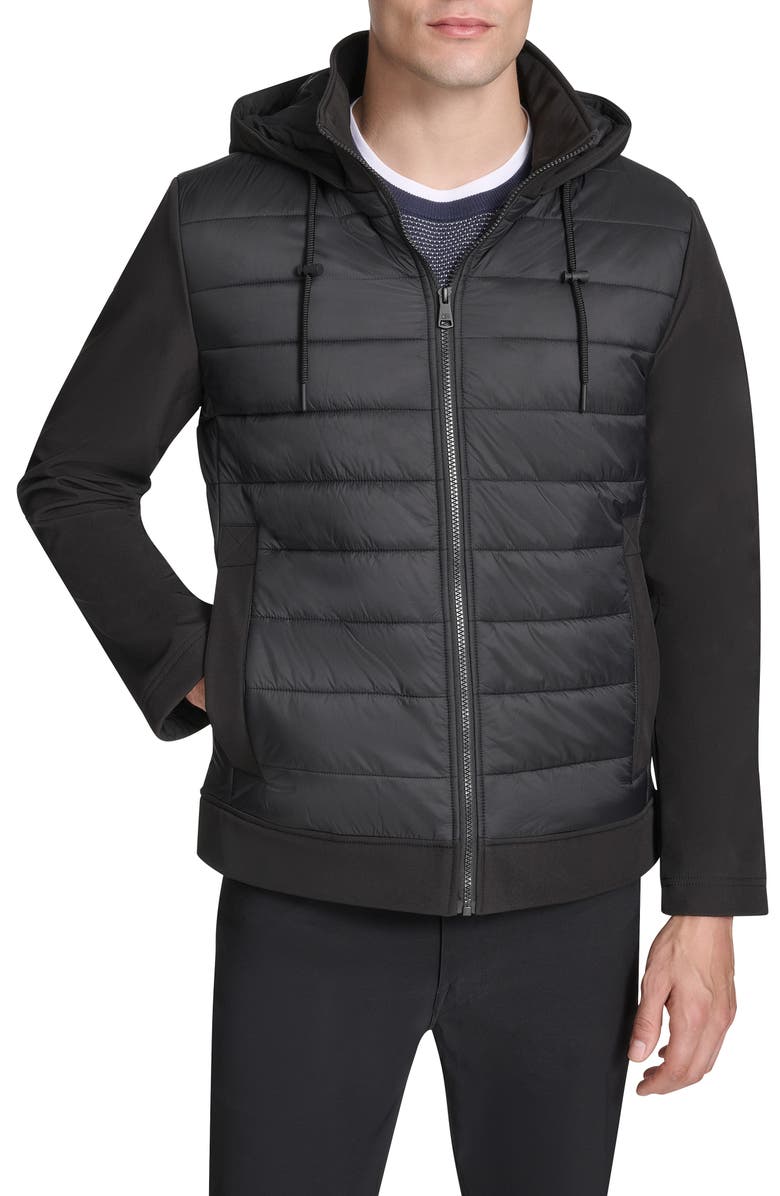 Kenneth Cole New York Quilted Zip-Up Jacket, Alternate, color, Black