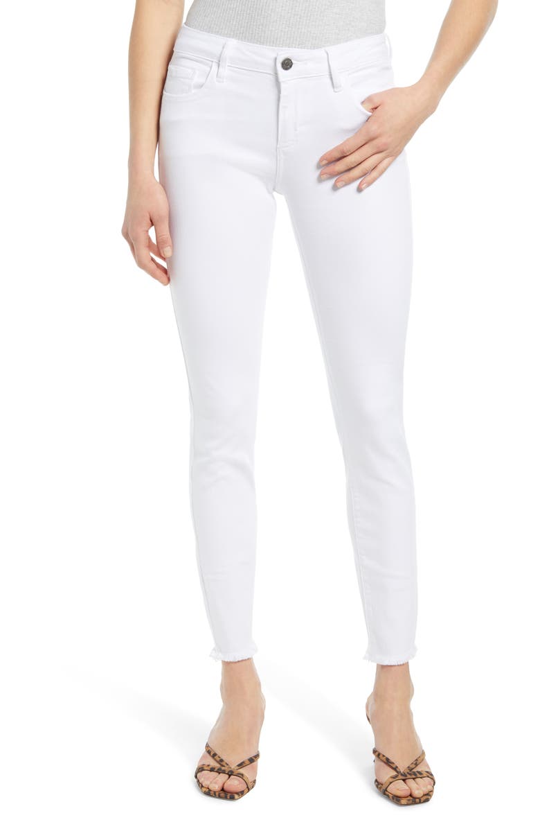 HIDDEN JEANS Clean Fray Hem Skinny Jeans, Main, color, 