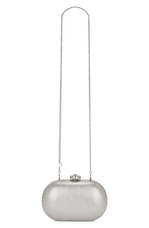 Olga Berg Marta Metallic Clutch In Silver