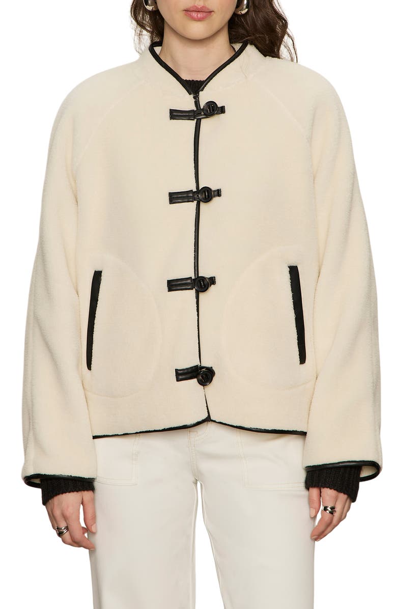 Sanctuary Powder Faux Shearling Jacket, Alternate, color, Chalk White