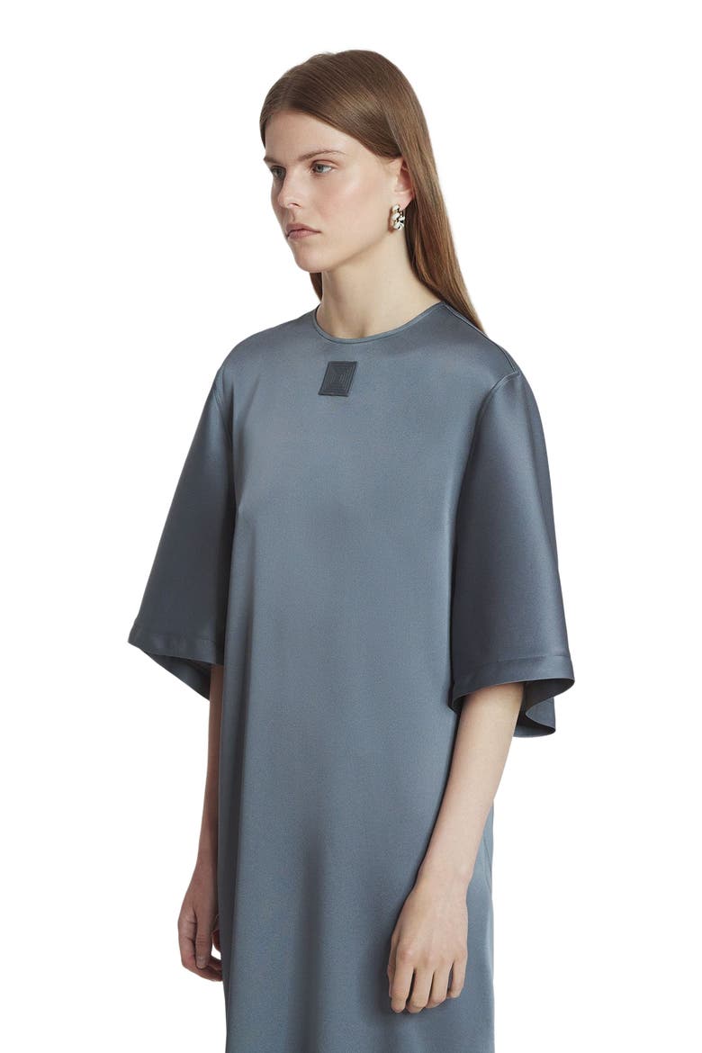 Satin T-Shirt Dress, Alternate, color, STEEL
