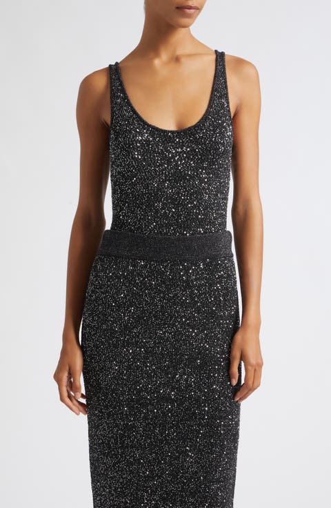 Sheila Scoop Neck Sequin Bodysuit