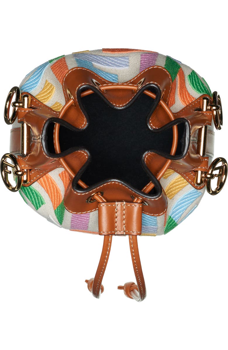 Fendi Mini Mon Tresor Logo Canvas Bucket Bag, Alternate, color,