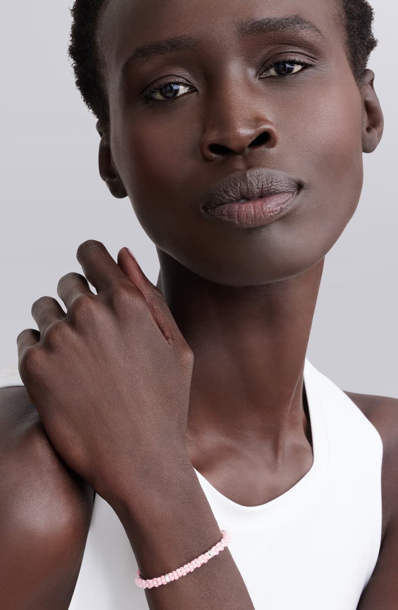 LAGOS Pink Caviar Ceramic Beaded Station Bracelet, Alternate, color, Pink/ Silver