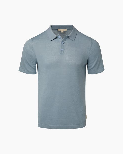 Onia Linen Sweater Polo In Baby Blue