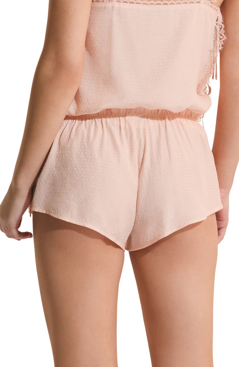 Etam Poudree Swiss Dot Pajama Shorts, Alternate, color, Powder Pink