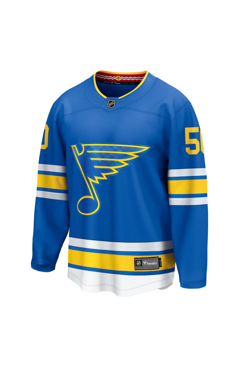 FANATICS Men's Fanatics Jordan Binnington Blue St. Louis Blues Home Breakaway Player Jersey, Alternate, color, Blue