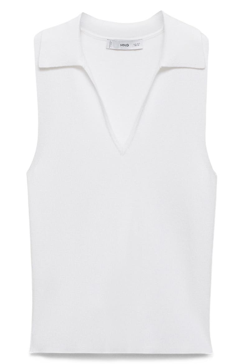 Sleeveless Knit Polo, Alternate, color, ECRU