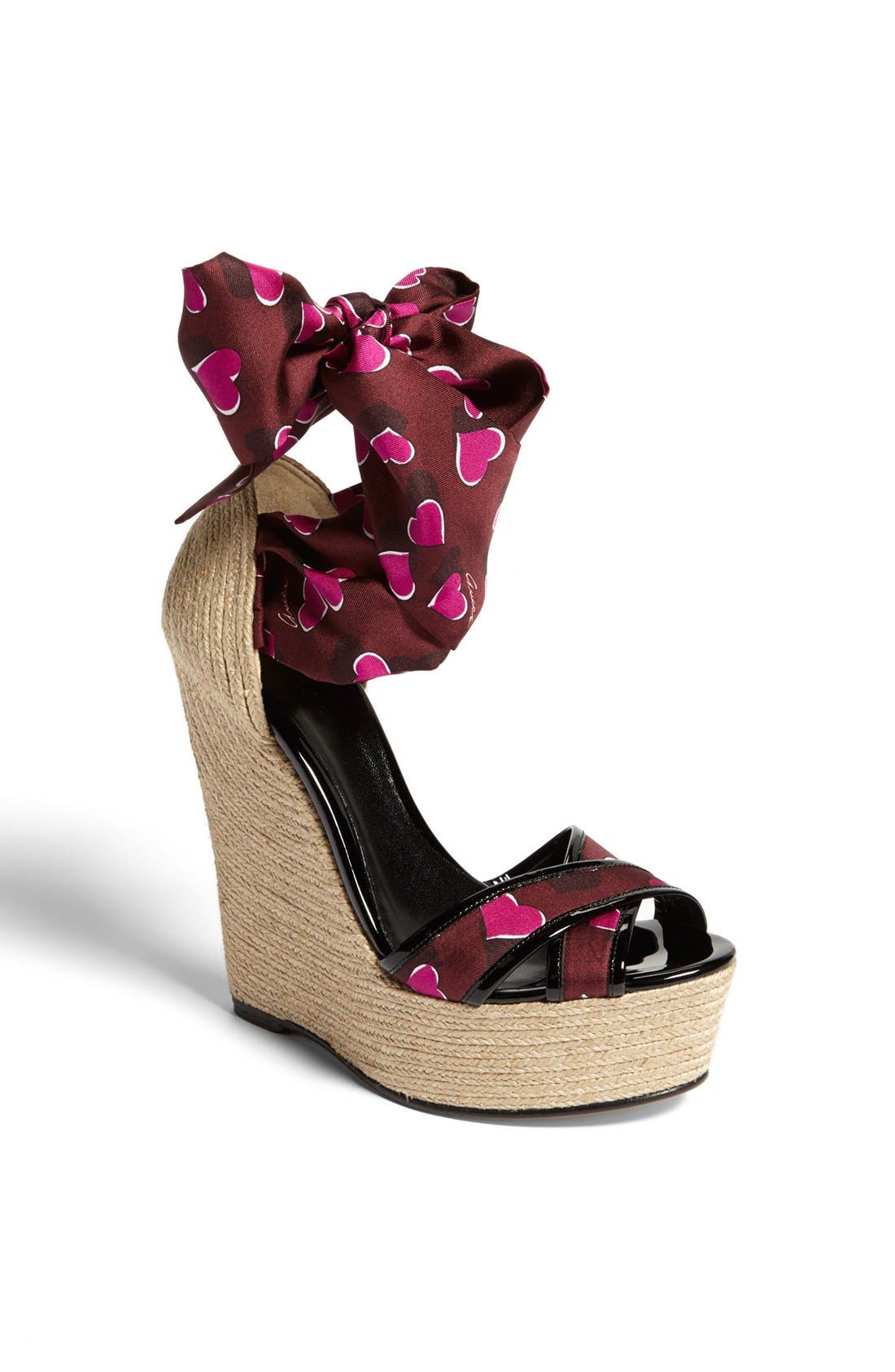 'Carolina' Print Espadrille Wedge Sandal, Main, color, WINE