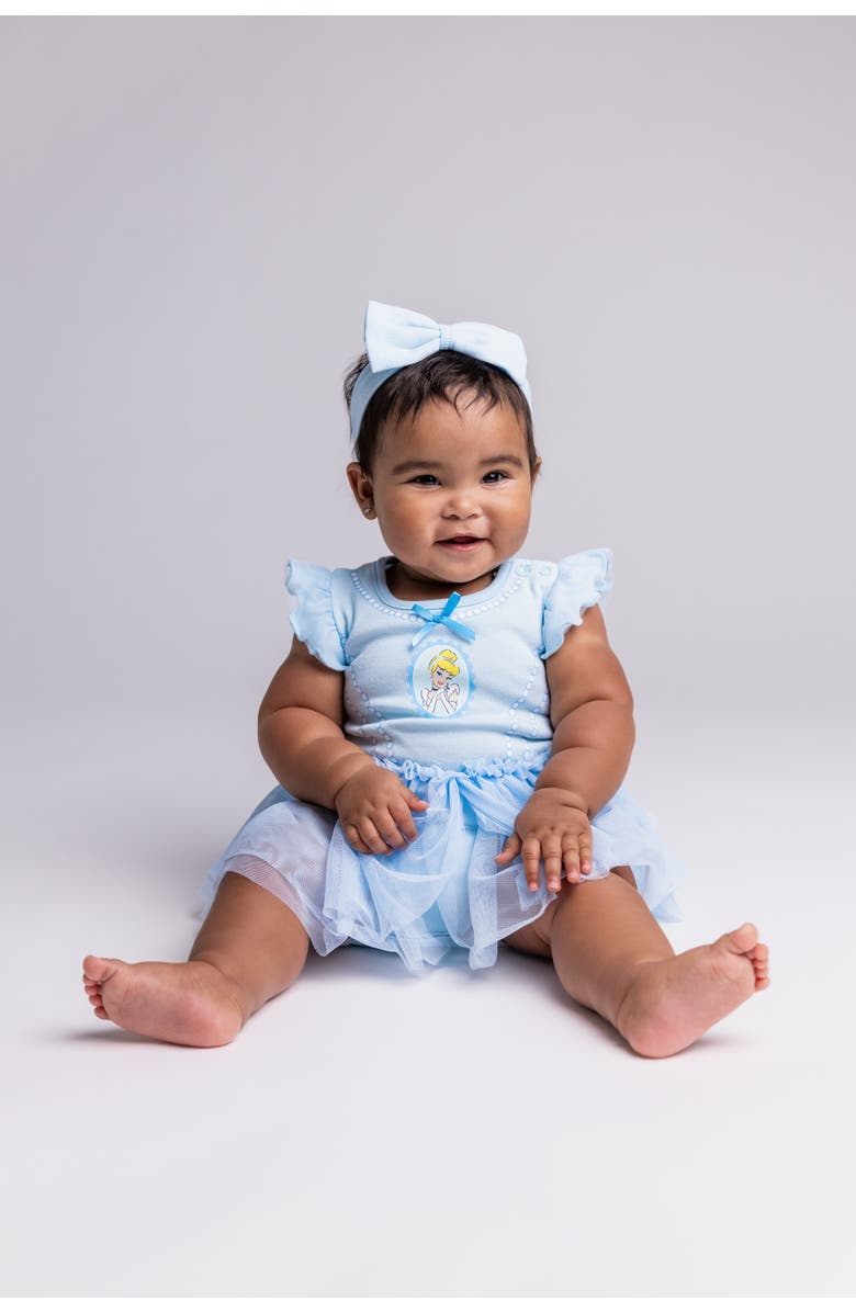 Disney Princess Cosplay 2-Piece Tutu Bodysuit and Headband Set, Alternate, color, Light Blue Cinderella