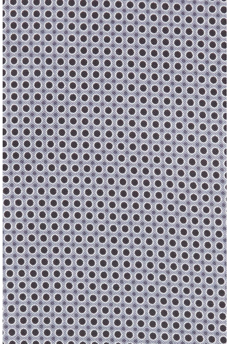 Quatrefoil Silk Pocket Square, Alternate, color, GREY/ BLACK