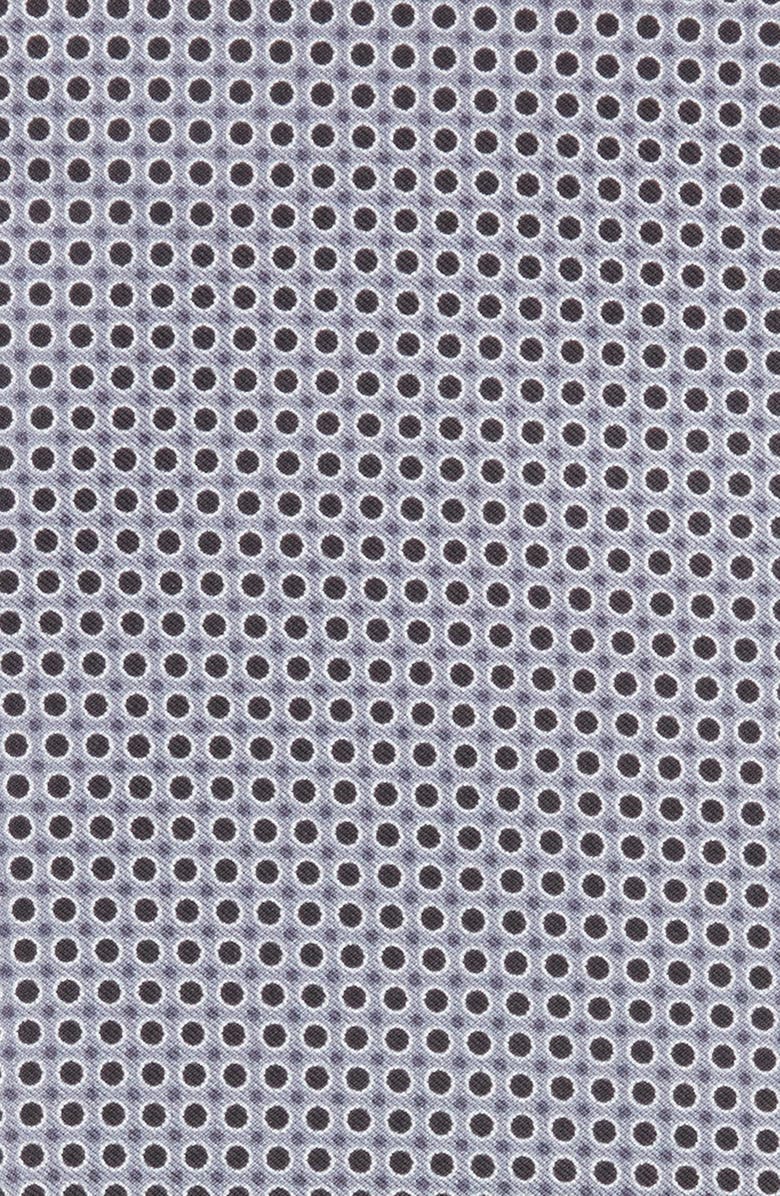 Nordstrom Quatrefoil Silk Pocket Square, Alternate, color, Grey/ Black