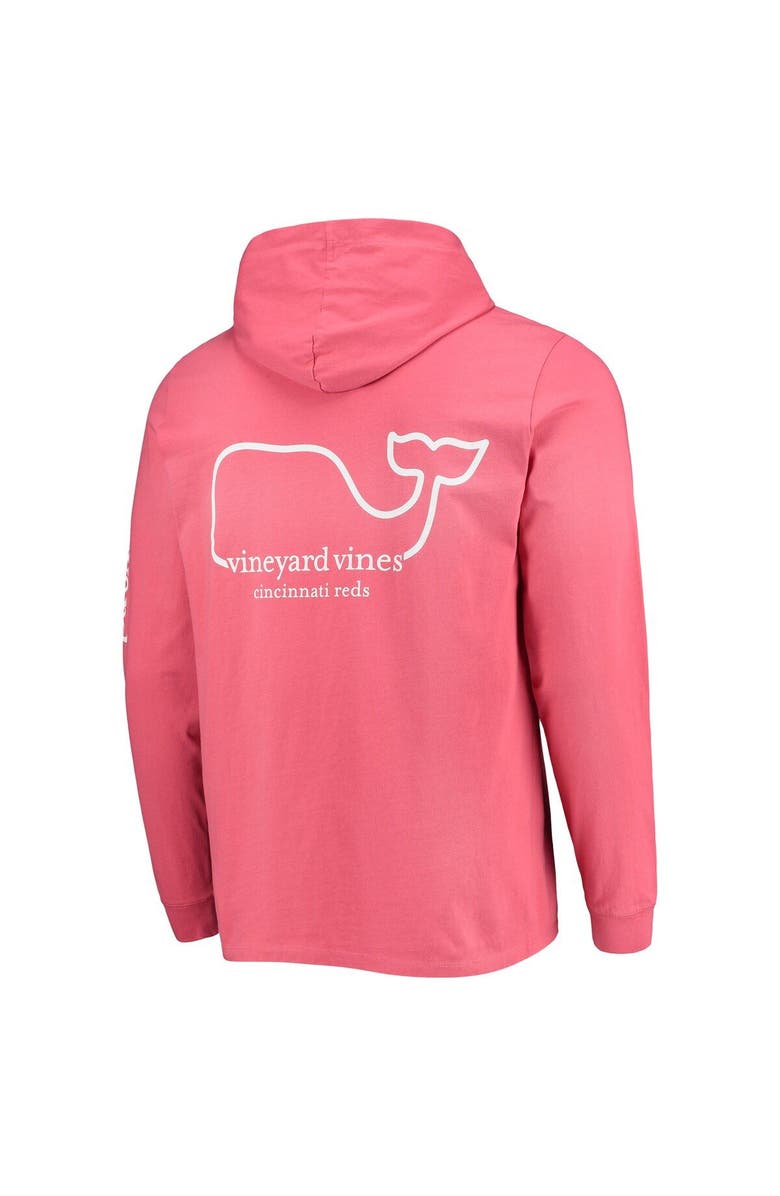 vineyard vines Men's Vineyard Vines Red Cincinnati Reds Logo Hoodie Long Sleeve T-Shirt, Alternate, color, 