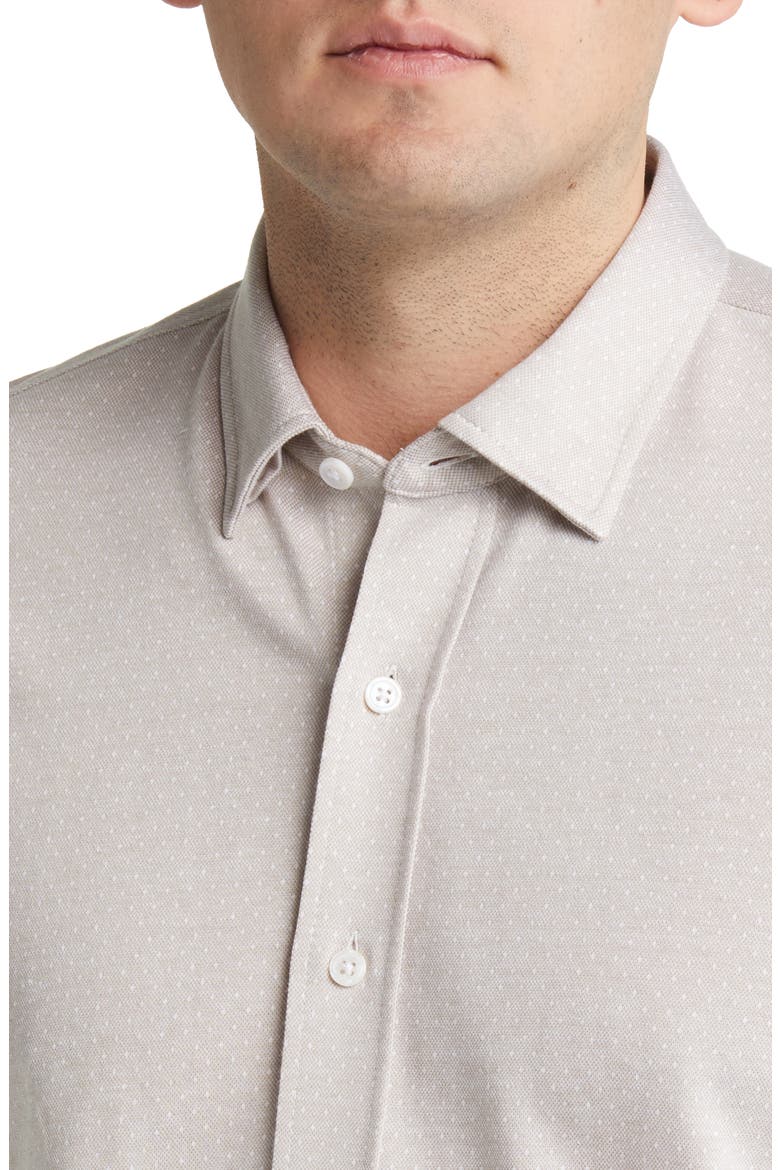 Star Dot Print Cotton Button-Up Shirt, Alternate, color, SIMPLY TAUPE