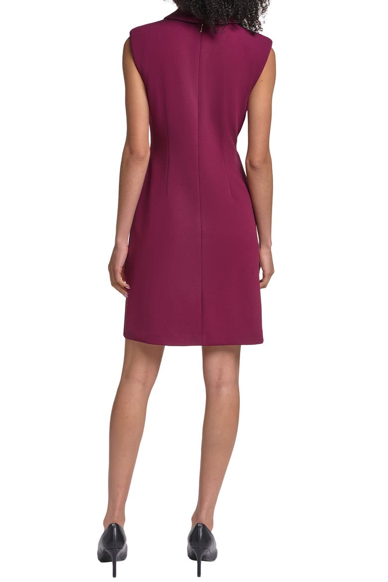 Crystal Button Scuba Crepe Sheath Minidress, Alternate, color, PORT