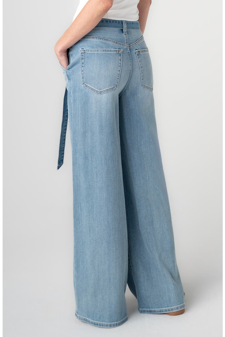 Stride Belted High Waist Wide Leg Jeans, Alternate, color, TIDE POOLS