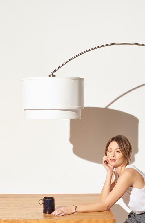 Brightech Mason 81" Modern Adjustable Led Floor Lamp With Heavy-weighted Marble Base, Bulb Included In Silver